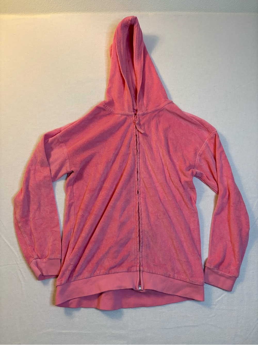 Girls' Hooded Zip VelourJacket in Pink